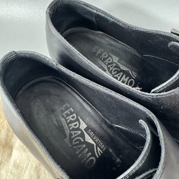 Salvatore Ferragamo ADDO Monkstrap Black Calf Leather Loafer Size 7 1/2 main image 8